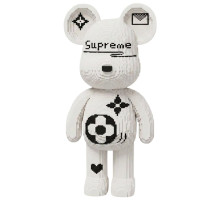 Конструктор «ВЕДМЕДИК SUPREME» 9937, інтер'єрна 3D фігура, висота 80 см, 13936 деталей, Білий
