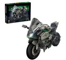 Дитячий конструктор Швидкісний мотоцикл H2R Kawasaki Ninja зі світловими ефектами на 1968 деталей (672103)