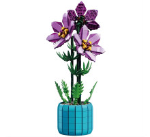 Декоративний конструктор «Азалія» 101-8 — 3D квітка у горщику, 101 деталь, фіолетова, 46×24×26 см