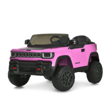Двомісний дитячий електромобіль Jeep JJ2500EBLR-8(24V) на 4 мотори, колеса EVA, шкіряне сидіння, Рожевий