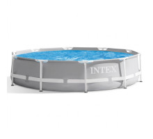 Каркасний басейн Intex 26700, 366 × 76 см, об’єм 6503 л, круглий садовий басейн, сірий