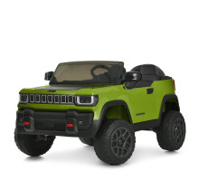 Двомісний дитячий електромобіль Jeep JJ2500EBLR-5(24V) на 4 мотори, колеса EVA, шкіряне сидіння, Зелений
