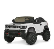 Двомісний дитячий електромобіль Jeep JJ2500EBLR-1(24V) на 4 мотори, колеса EVA, шкіряне сидіння, Білий