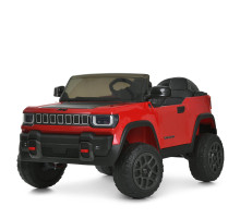 Двомісний дитячий електромобіль Jeep JJ2500EBLR-3(24V) на 4 мотори, колеса EVA, шкіряне сидіння, Червоний