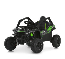 Дитячий електромобіль Kawasaki JS330EBLR-2-5(24V) на 4 мотори, колеса EVA, шкіряне сидіння, Зелений