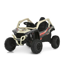 Дитячий електромобіль Kawasaki JS330EBLR-13(24V) на 4 мотори, колеса EVA, шкіряне сидіння, Бежевий