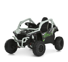 Дитячий електромобіль Kawasaki JS330EBLR-2-4(24V) на 4 мотори, колеса EVA, шкіряне сидіння, Синій