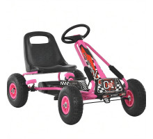 Bambi Kart M 0645(2)-8 – педальний картинг для дітей, ручне гальмо, надувні колеса, ланцюговий привід, регульоване сидіння, рожевий