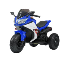 Дитячий мотоцикл Bambi Racer M 4840ALR-4 на 2 мотори, гумові колеса, шкіряне сидіння, Синій