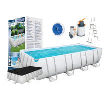 Каркасний басейн 549×274×122 см Bestway 56466 з фільтр-насосом, сходами та тентом