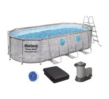 Овальний басейн 13 430 л Bestway 56716 з насосом, тентом і підкладкою, 549×274×122 см