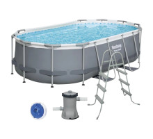 Каркасний басейн Bestway 56620 овальний 424×250×100 см з фільтрацією