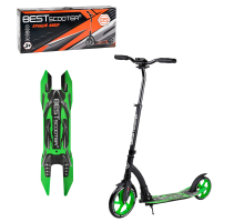 Дитячий самокат Best Scooter 52266, колеса PU, амортизатор, алюмінієва рама, зелений