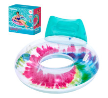 Надувний круг Bestway 43637 Tie-Dye з підголівником і ручками, 118×117 см