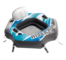 Надувний плотик-крісло Intex 58854 размером 130×126 см и навантаженням до 100 кг, різнокольоровий