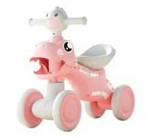 Дитячий чотириколісний велобіг JOY LK-30721, рожевий, колеса PU, plastic рама, звукові ефекти та підсвічування