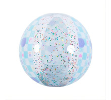 Надувний м’яч 53197 «Glitter Shine» — пляжний м’яч із глітером, 50 см, блакитний, 2+