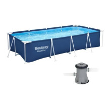 Каркасний прямокутний басейн Bestway 56424 з фільтр-насосом, 400×211×81 см
