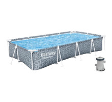 Каркасний прямокутний басейн Bestway 56424 з фільтр-насосом, 400×211×81 см