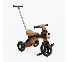 Дитячий триколісний велосипед Best Trike SH-10944 з батьківською ручкою, музика та світло, колеса передні 8'', задні 6'', кошик, Black/Brown