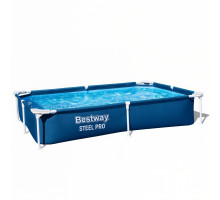 Прямокутний каркасний басейн Bestway 56401 з ремкоплектом, 221×150×43 см, 1200 л