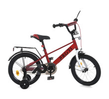 Дитячий велосипед Profi MB 14021 BRAVE, колеса гумові 14", сталева рама, червоний