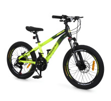 Дитячий велосипед Profi Freedom FD-2001, колеса гумові 20", алюмінієва рама, лаймовий