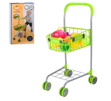 Іграшковий візок з продуктами, 30 х 35 х 65 см, зелений (995-3A)