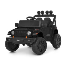 Дитячий електромобіль Jeep M 63128 з музикою і робочими фарами чорний