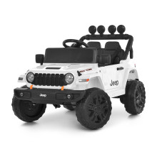 Дитячий електромобіль Jeep M 63128 з музикою і робочими фарами білий