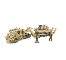 Конструктор LIMO TOY KB 1154 "Військова бойова машина з трейлером та Танком ЗСУ. Армія" 1138 деталей