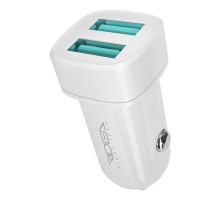 Автомобільний зарядний пристрій Ridea RCC-21012 Grand, 2×USB-A, 2.4 А, 12 Вт, 12-24 В, White