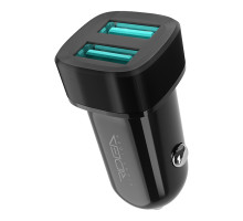 Автомобільний зарядний пристрій Ridea RCC-21012 Grand, 2×USB-A, 2.4 А, 12 Вт, 12-24 В, Black
