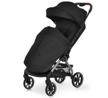 Прогулянкова коляска-книжка ME 1230 Black, чорна, автоскладання, захист UPF 50+, алюмінієва рама, колеса PU