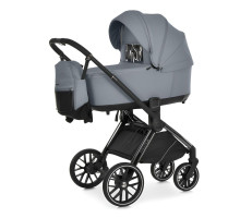 Універсальна дитяча коляска 2в1 El Camino PRESTIGE ME 1124-3 Frost Gray, сіра, люлька та прогулянковий блок