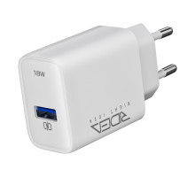 Мережевий зарядний пристрій Ridea RW-18121 Rapid, 1×USB-A, QC 18 Вт, 100-240 В, кабель Type-C