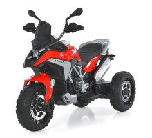 Дитячий триколісний електромотоцикл Bambi Racer M 6478EL-3, червоний, 12V 12Ah, 2 мотори 35W, колеса EVA, шкіряне сидіння