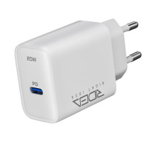 Мережевий зарядний пристрій Ridea RW-20125 Rapid Pro, 1×USB-C, PD/QC/PPS, 20 Вт, 100-240 В, кабель Type-C to Lightning