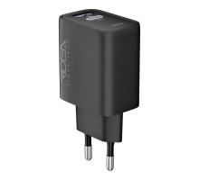 Мережевий зарядний пристрій Ridea RW-20220 Rapid Duo, 1×USB-A + 1×USB-C, PD/QC 20 Вт, 100-240 В