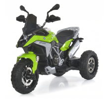 Дитячий триколісний електромотоцикл Bambi Racer M 6478EL-5, зелений, 2 мотори 35W, 12V 12AH, колеса EVA, шкіряне сидіння