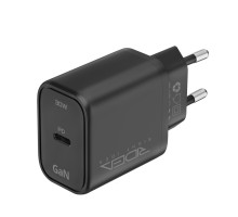 Мережевий зарядний пристрій Ridea RW-GaN30BC Boost Plus, 1×USB-C, GaN, PD/QC/PPS, 30 Вт, 110-240 В, Black