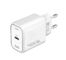 Мережевий зарядний пристрій Ridea RW-GaN20BC Boost, 1×USB-C, GaN, PD/QC/PPS, 20 Вт, 110-240 В, White