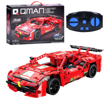 Дитячий конструктор Qman Ferrari Гоночна машина 31 см, на радіокеруванні 2.4G, на 571 деталь (54007)
