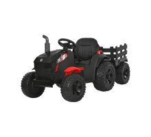 Дитячий електротрактор Bambi Racer M6295EBLR-2, чорний, з причепом, 2 мотори 45W, 12V 9AH, пульт 2.4G, колеса EVA, шкіра