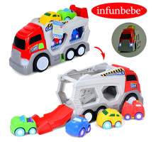 Дитяча машинка Трейлер Infubebe 39.5 см, звукові та світлові ефекти, машинки 4 шт. (LS2888)