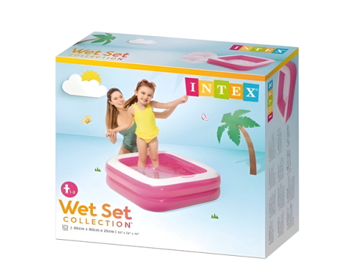 Надувний дитячий басейн Inext 57100 NP 85x85x23, 60л, від 1 року. Рожевий