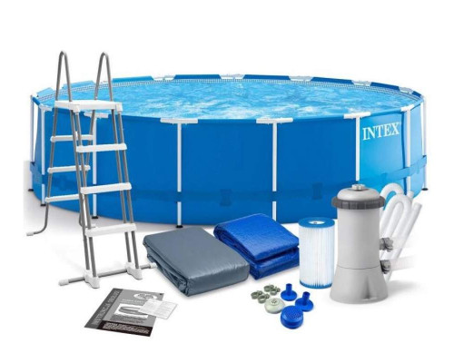 Круглий каркасний басейн Intex 28242 NP. Розміром 457x122см, об'єм 16805л, від 6 років