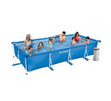 Прямокутний каркасний басейн Intex 28274 NP + Фільтр-насос. Розміром 450x220x84см, об'єм 7127л, від 6 років