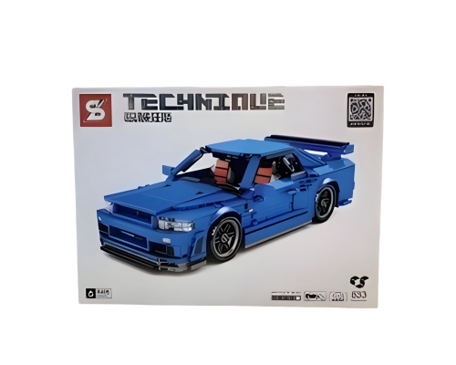 Конструктор машини Nissan GTR34 833 деталі. Інерційний механізм, 25,5 см (8405)