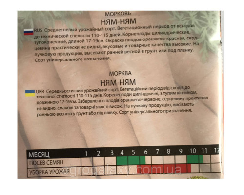 Семена моркови Ням-Ням 20 г